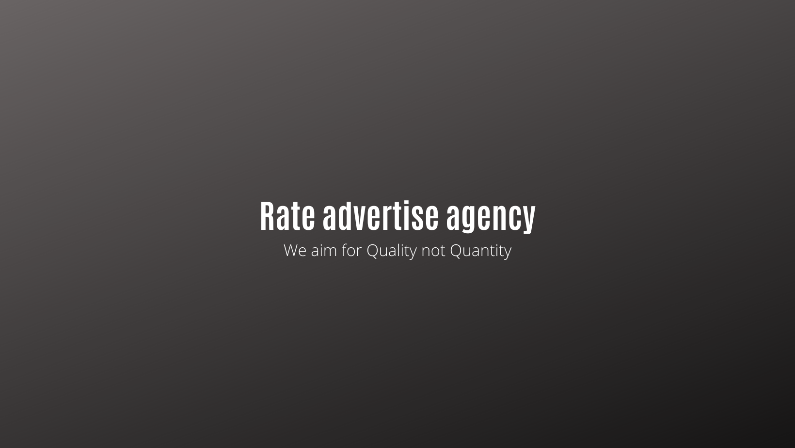 Rate Advertising Agency