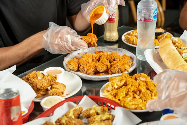 Wings and shrimps